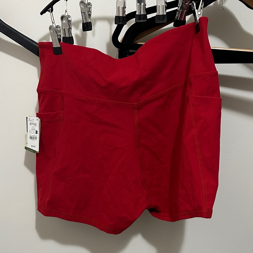 NWT Ardenes Vibrant Red Women's Pocket Bike Shorts